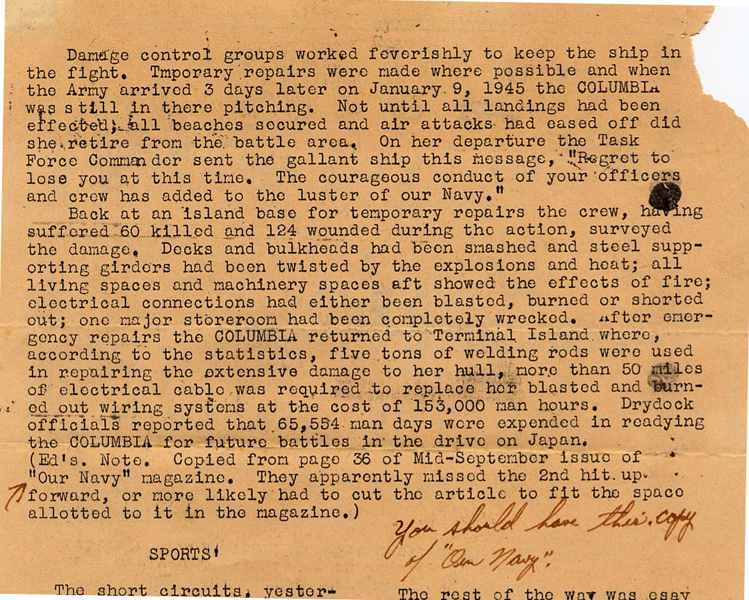 GEM newsletter Oct. 12, 1945 page 2