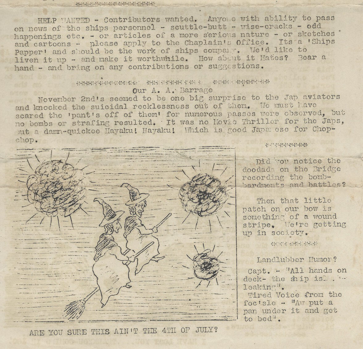 GEM newsletter thanksgiving day 1943 sheet 4 lower