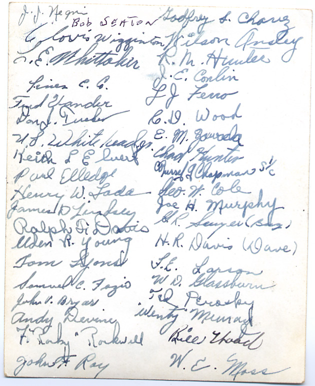 L Division on Quarter Deck signatures