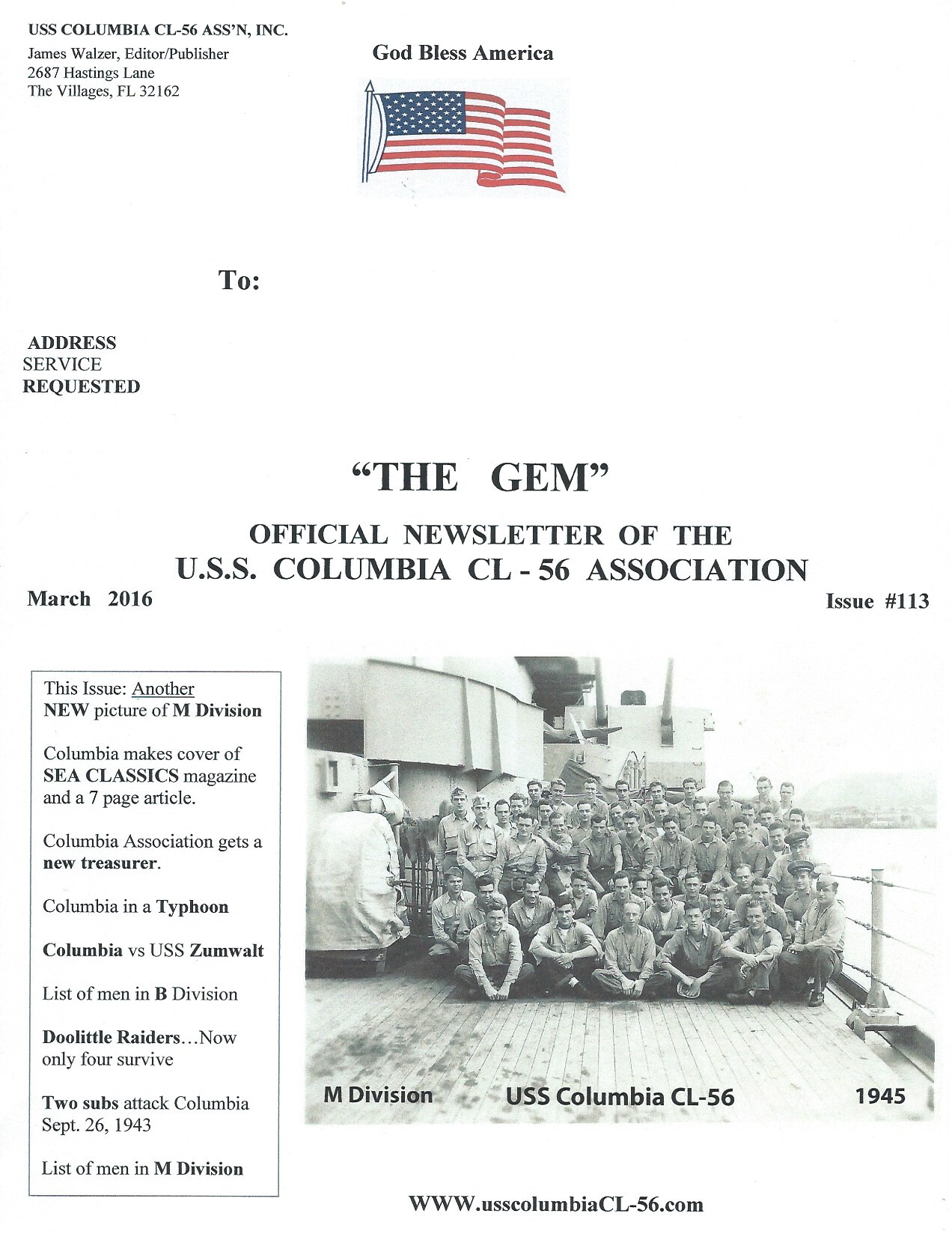 Newsletter cover March 2016