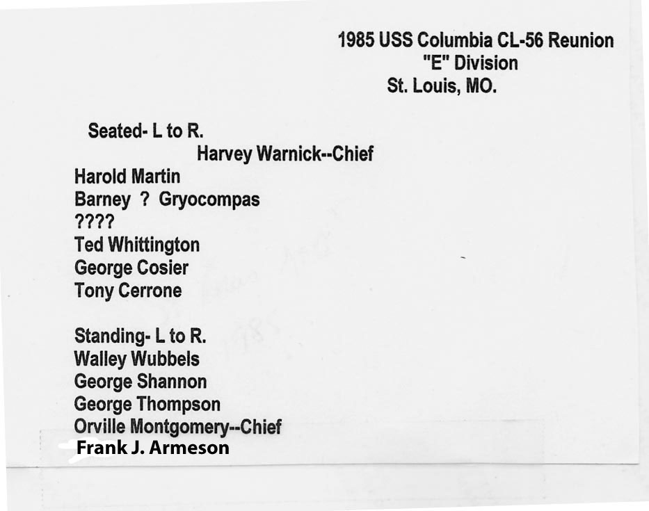 Names of men in the E Division