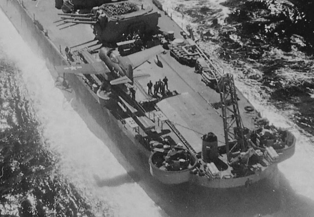 Columbia underway up close stern